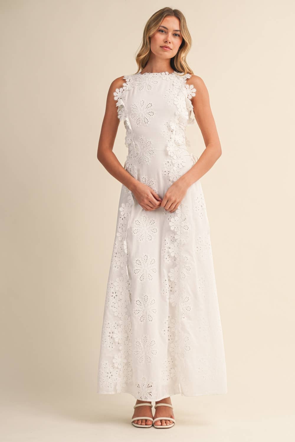 Orylisse - Women's Embroidered Maxi Dress with Elegant Floral Lace