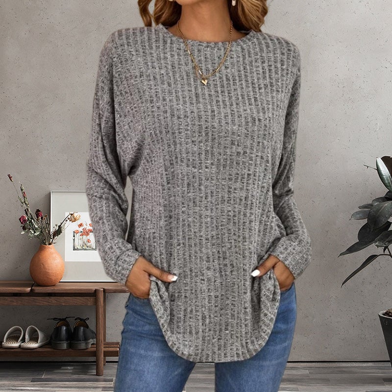 Jolene - Pull long à manches longues décontracté pour femme