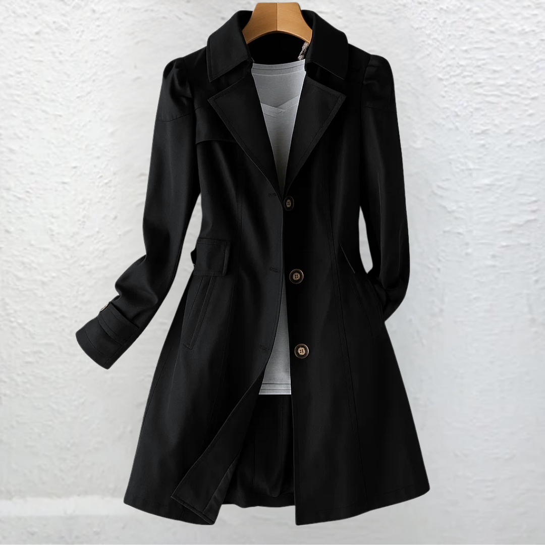 Glyorae - Women's Elegant Slim-Fit Trench Coat Classic Timeless Style