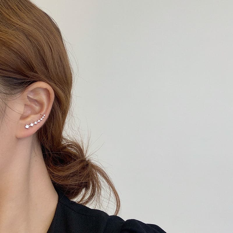Océane - Seven sparkling star earrings