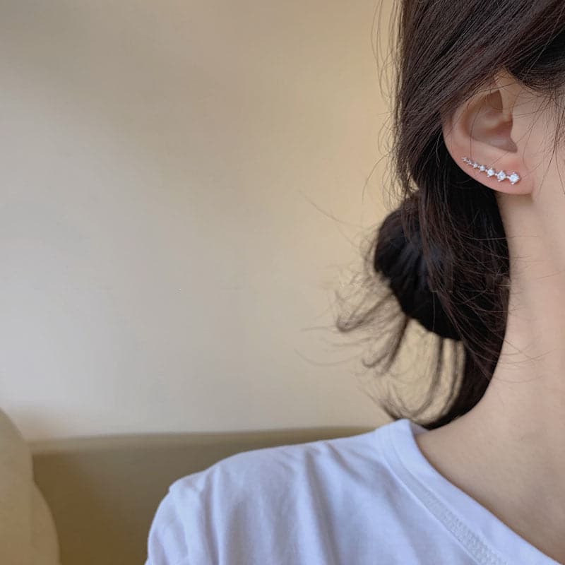 Océane - Seven sparkling star earrings