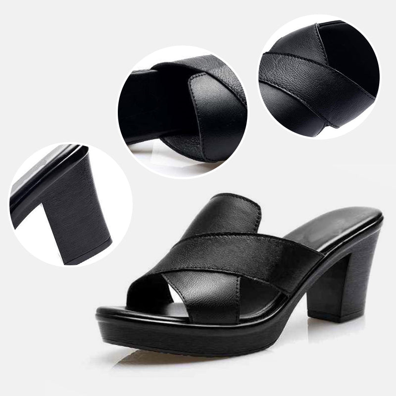 Izyra - Women's Comfortable Sandals with Thick Sole and Mid-Heel, Everyday Style