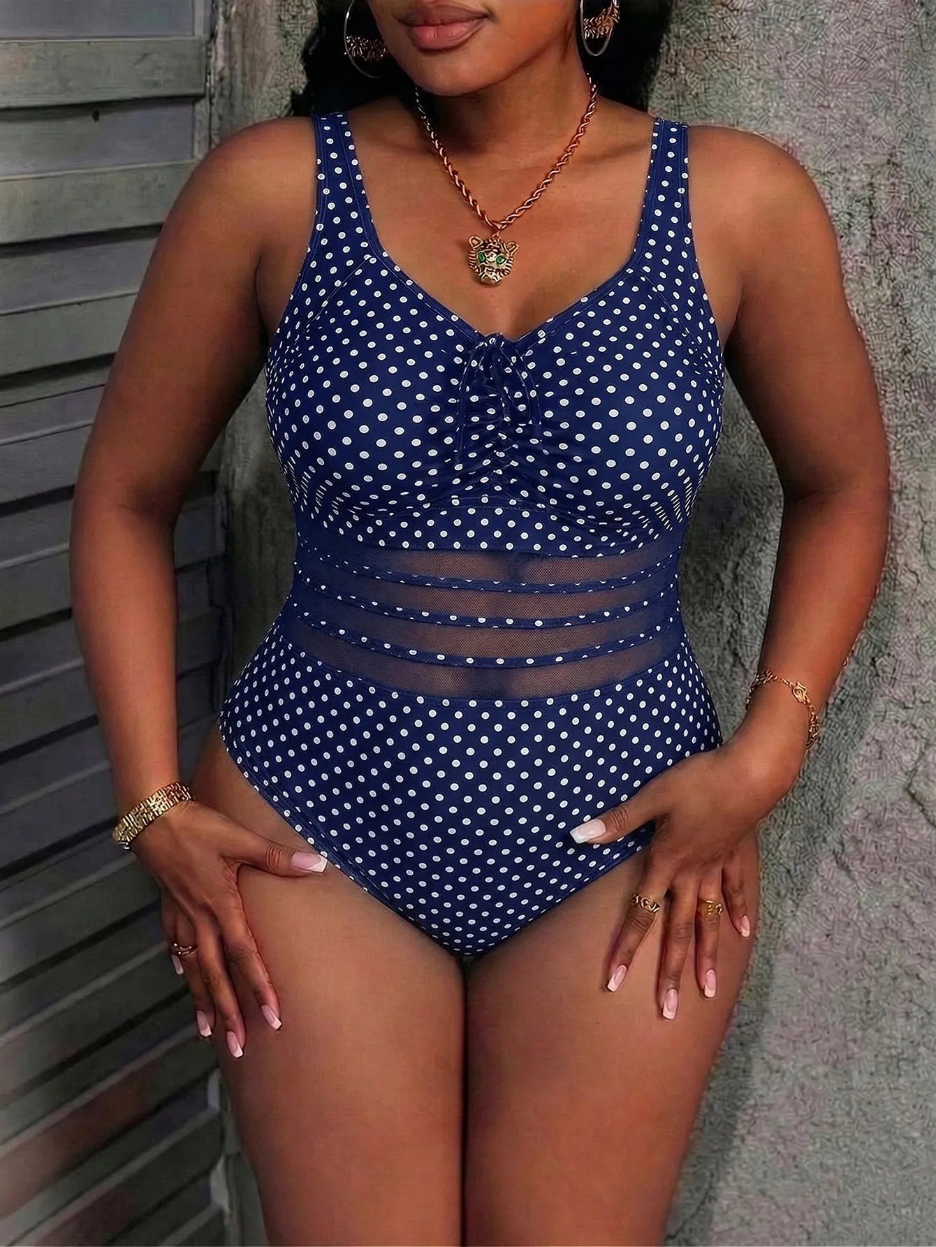 Irmelin - Maillot une pièce femme à pois style rétro