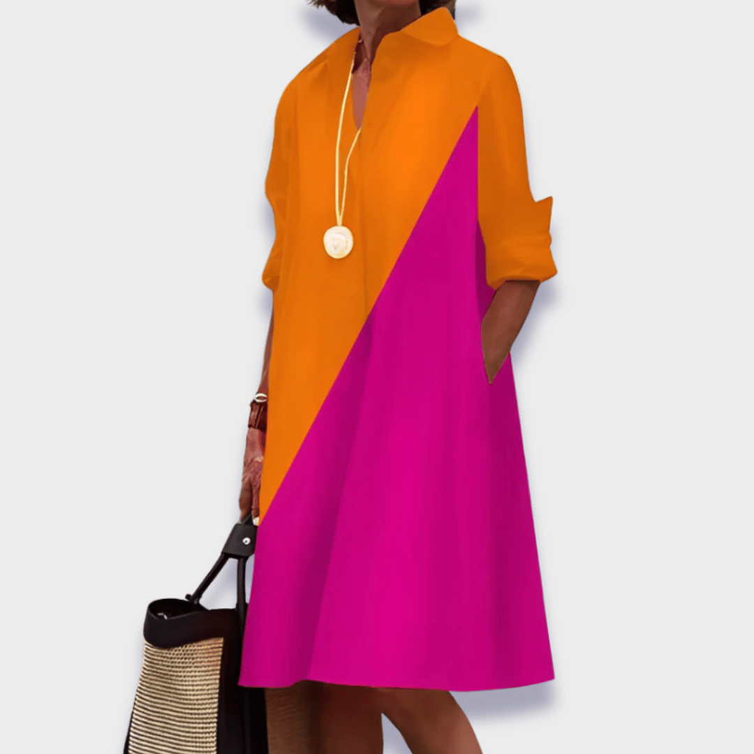 Ysolde - Stylish Polo Dress in Premium Fabric with Belly Cover