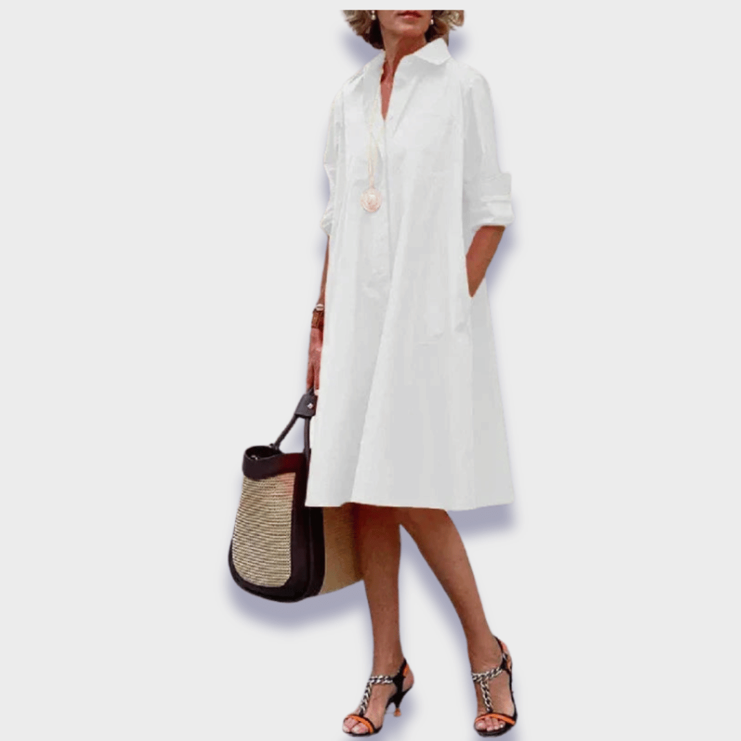 Ysolde - Stylish Polo Dress in Premium Fabric with Belly Cover