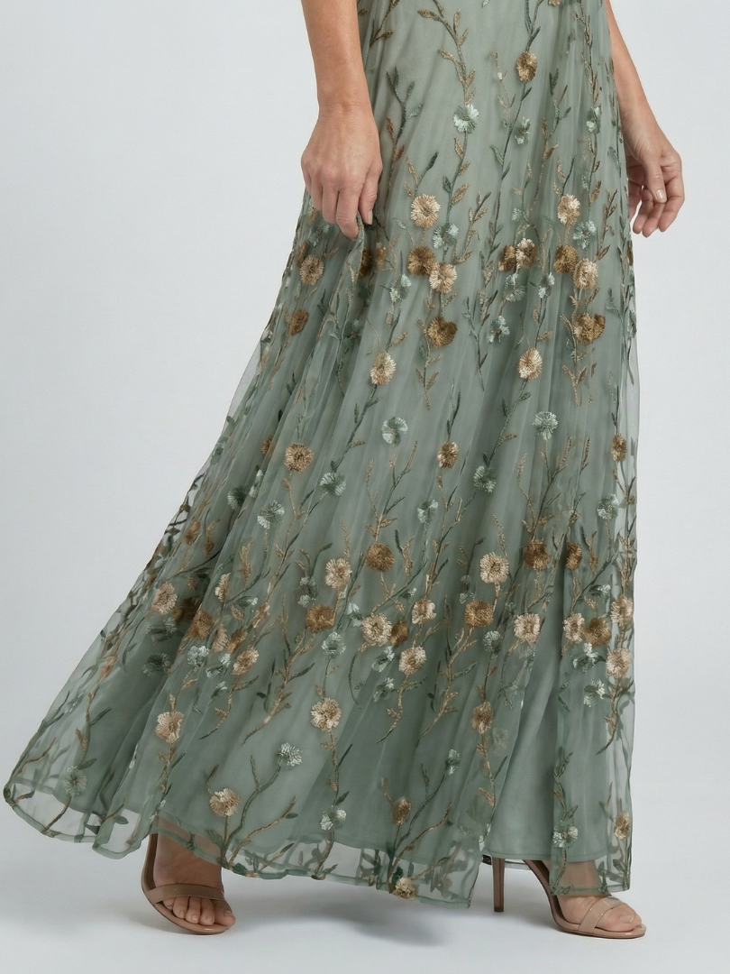 Eulalie - Robe longue femme fleurie avec col cache-cœur