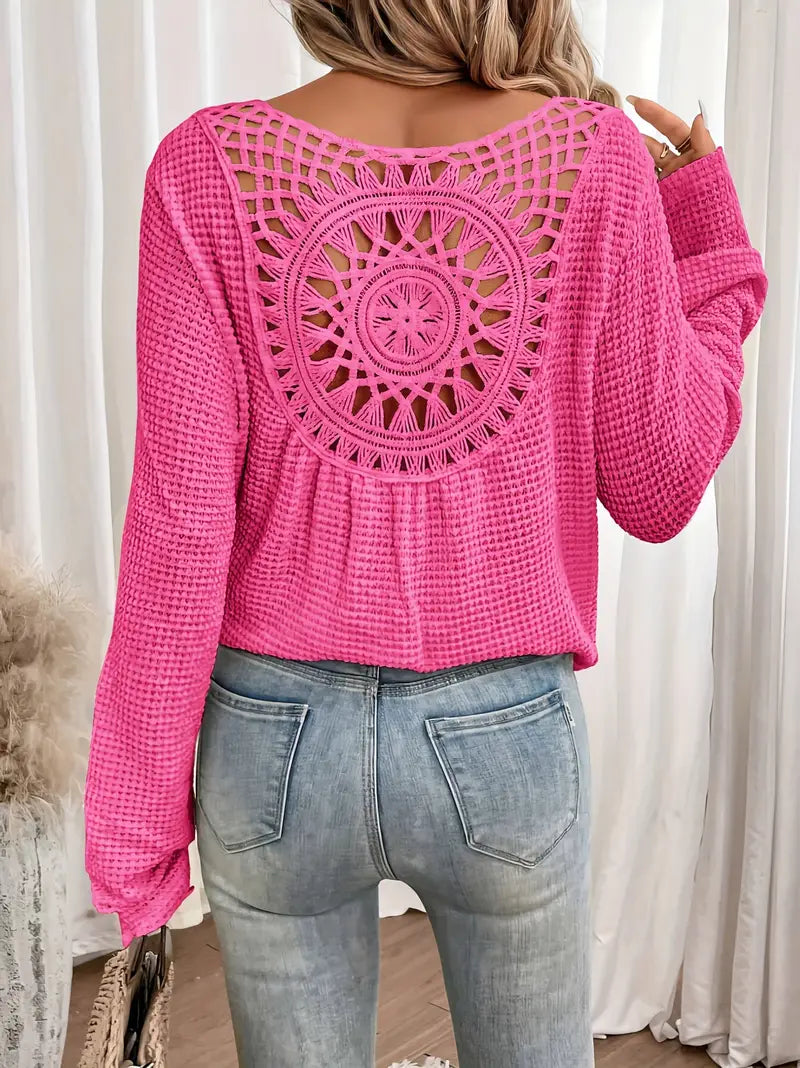 Belen - Elegant Ibiza style blouse with V-neck