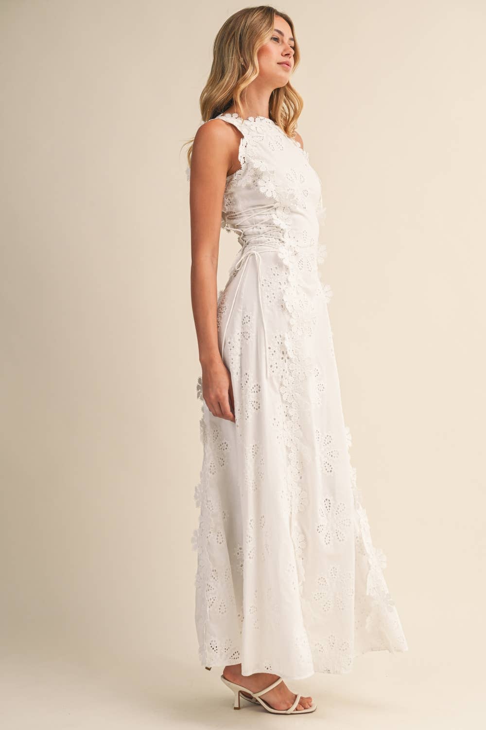 Orylisse - Women's Embroidered Maxi Dress with Elegant Floral Lace