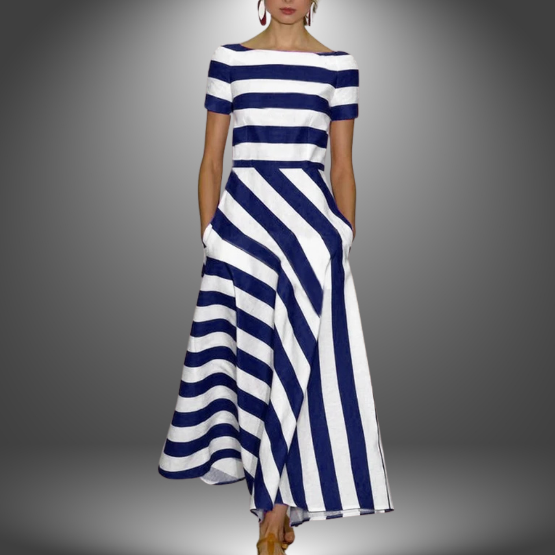 Tanith - Handmade Striped Dress Combining Unique Style and Comfort
