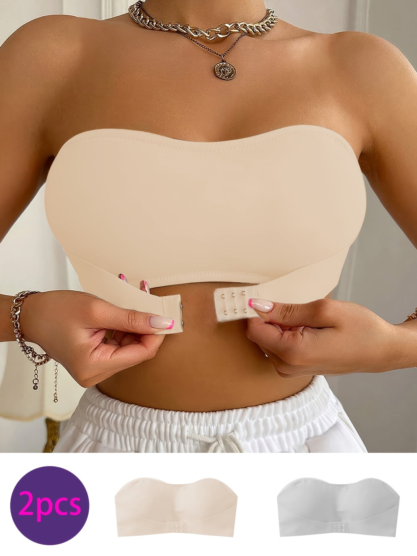 Saphira - 2-piece bandeau set without underwire or pads