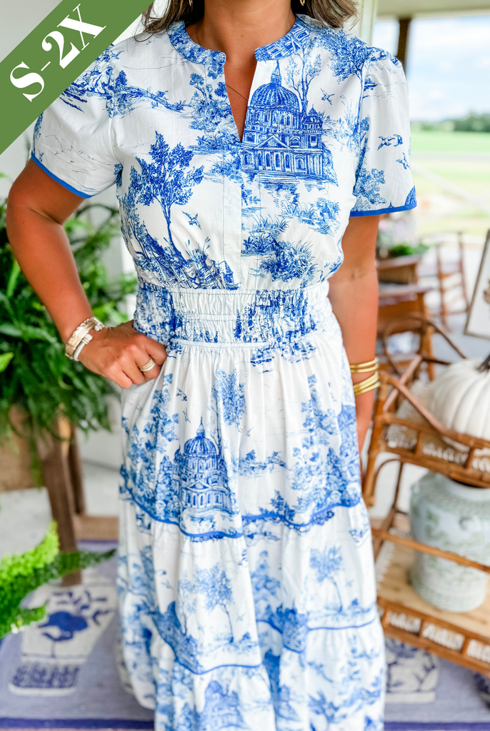 Selindra - Classic Canvas Print Maxi Dress