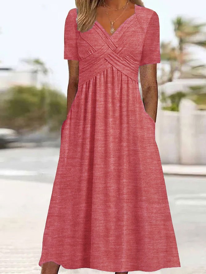 Malina - Elegant Dress with Flowing Silhouette and V-Neckline