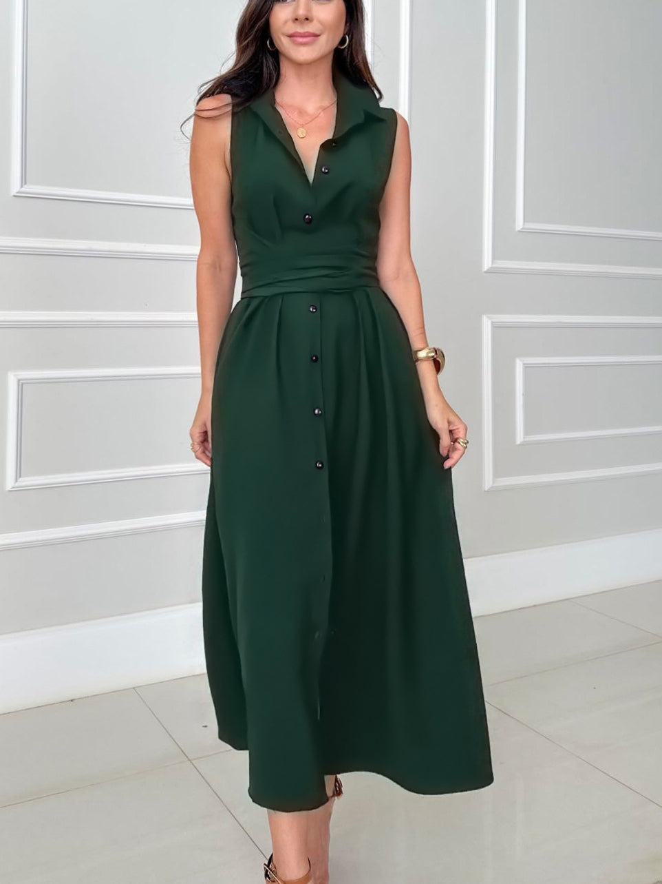 Romaine - Elegant Dress with Belly Coverage