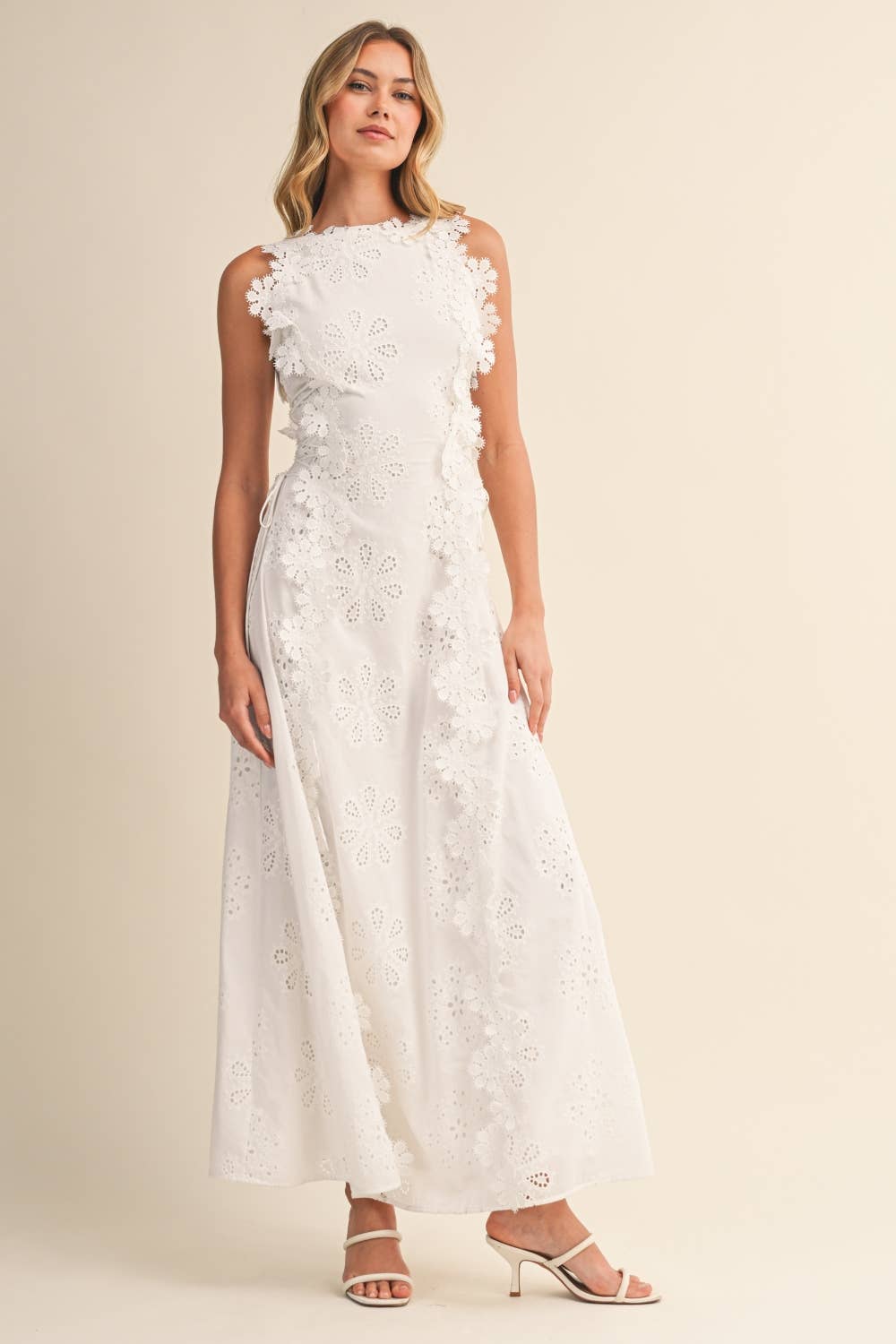 Orylisse - Women's Embroidered Maxi Dress with Elegant Floral Lace