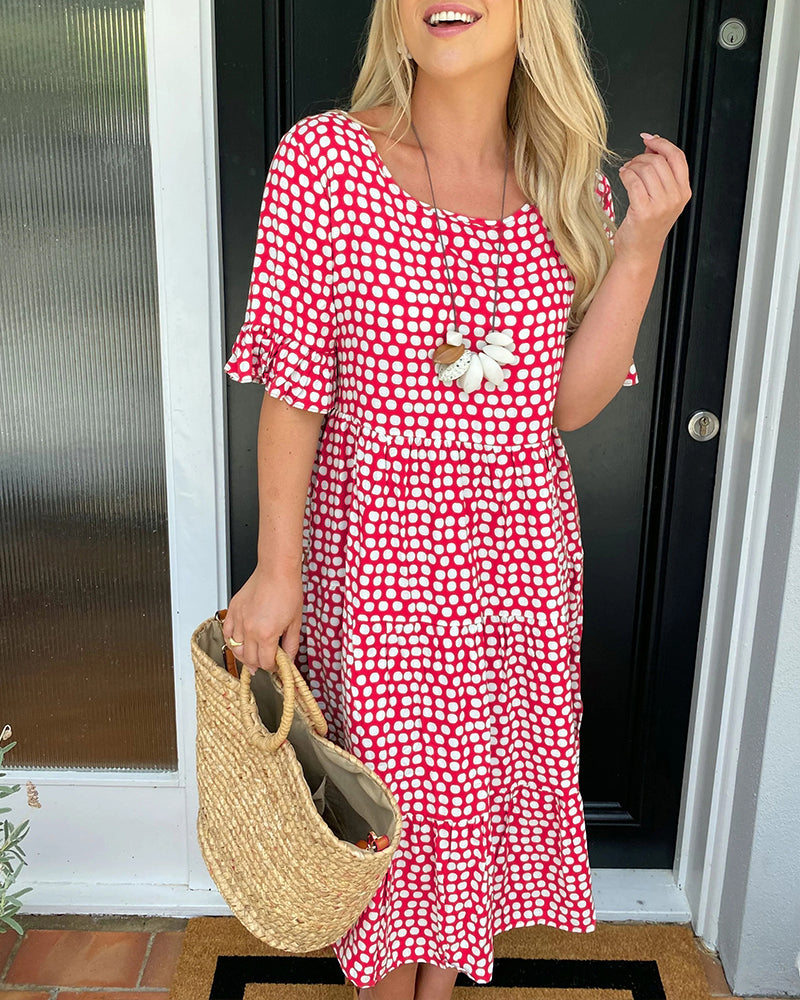Thalassa - midi with round neck in polka dot print