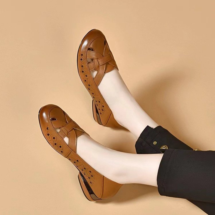 Kavrine - Women's Flat Cutout Leather Elegant Slip-On Shoes