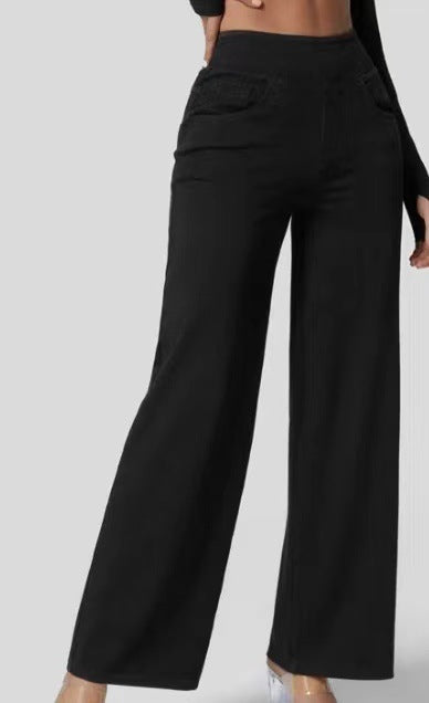 Ruvessa - Women's High Waisted Wide Leg Jeans, Very Stretchy, Modern Fit