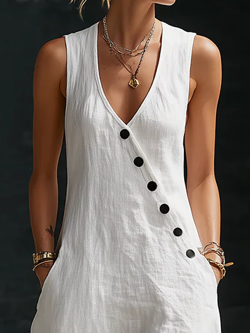 Fazira - Women's Button-Up Flowy Maxi Dress for Everyday Comfort