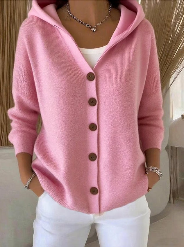 Julot - Women's cotton cardigan, plain, comfortable and casual, with long sleeves