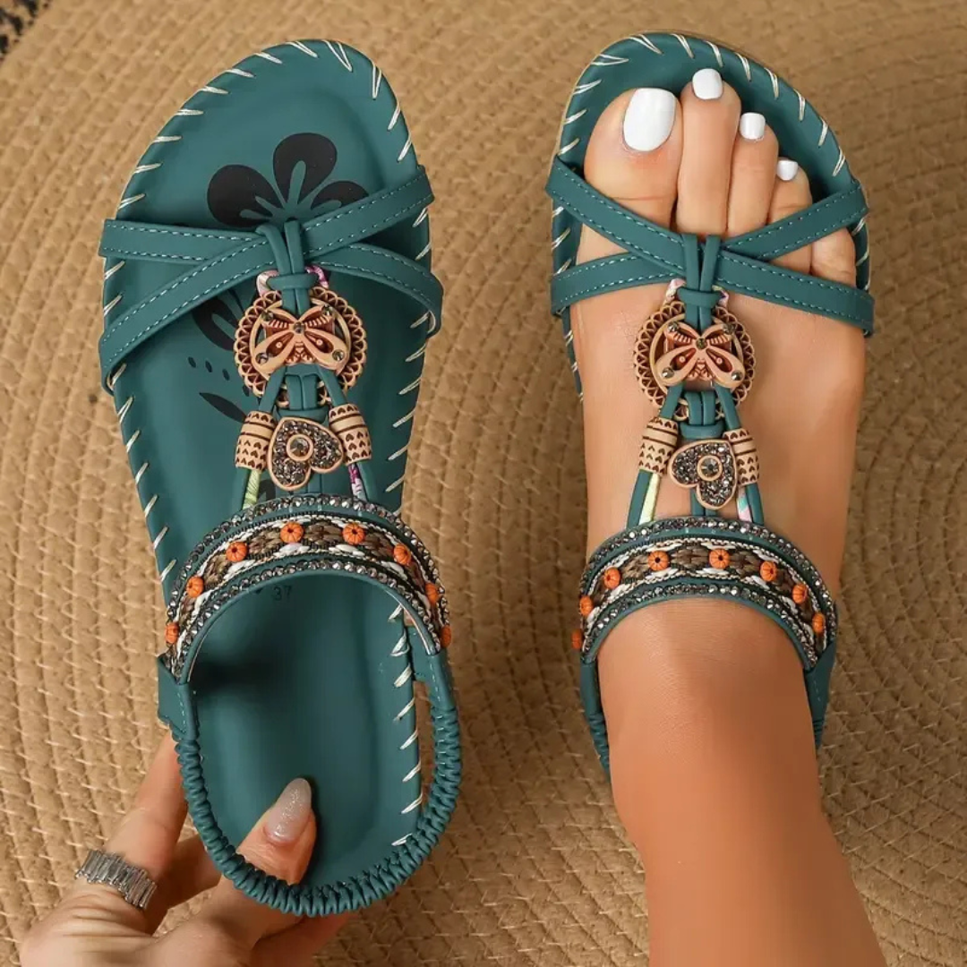 Hovira - Comfortable Bohemian Flat Sandals Ibiza Chic Style