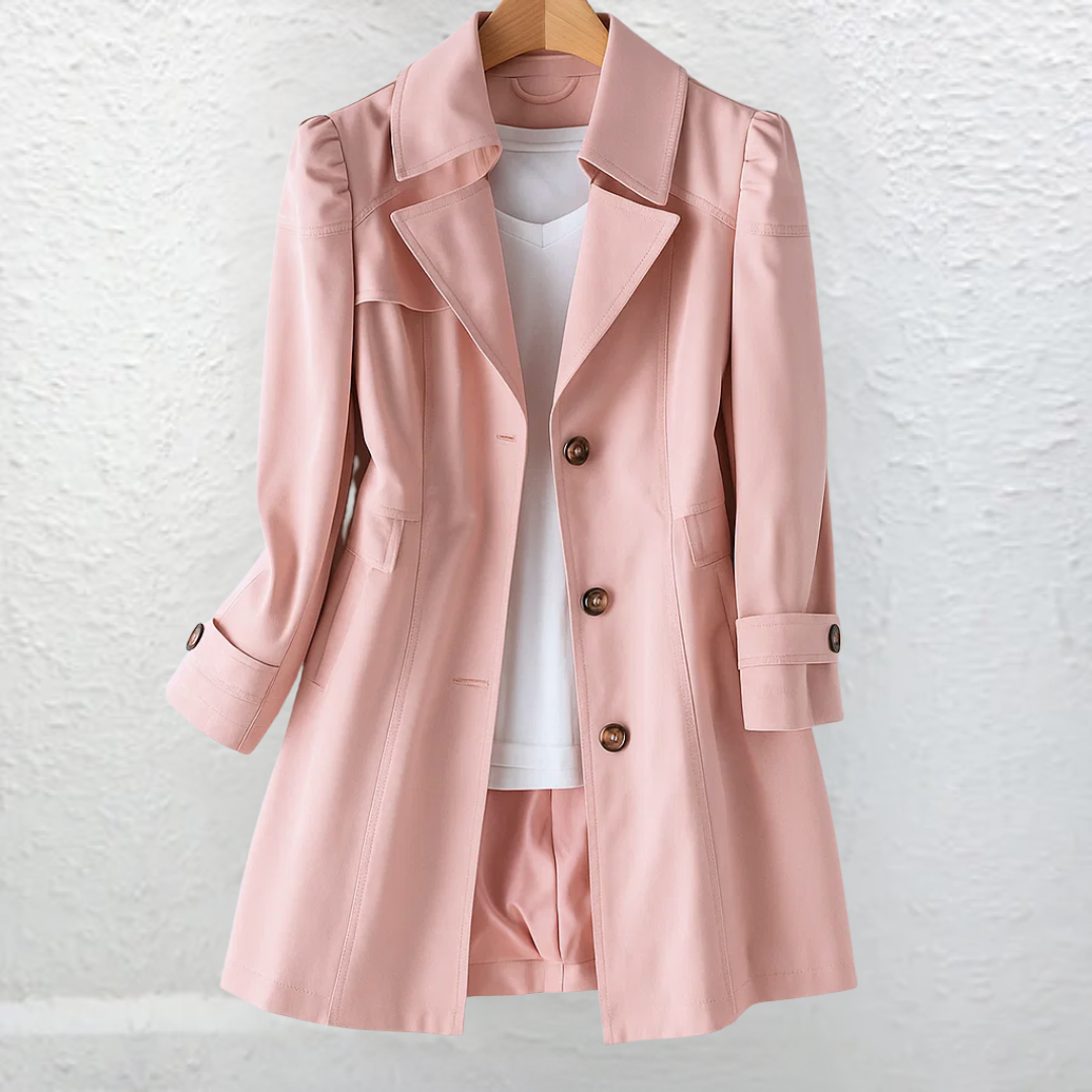 Gavryxa - Women's elegant vintage fitted mid-season trench coat