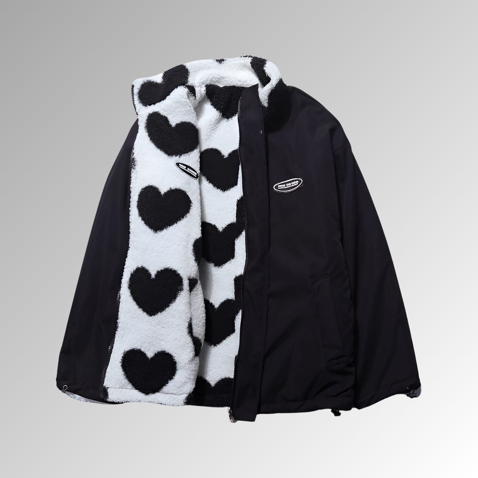 Anastasie - Cozy Winter Jacket with Heart Pattern