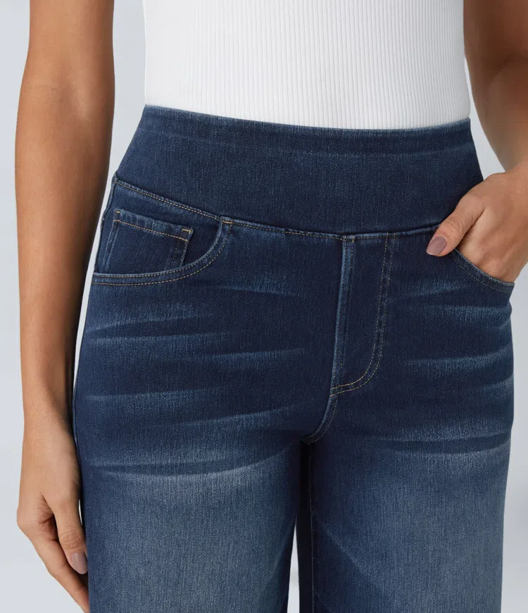 Ruvessa - Women's High Waisted Wide Leg Jeans, Very Stretchy, Modern Fit