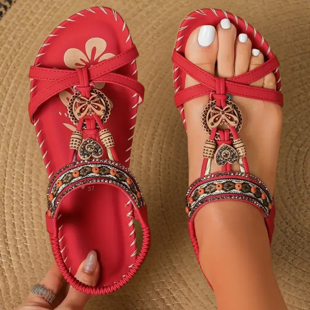 Hovira - Comfortable Bohemian Flat Sandals Ibiza Chic Style
