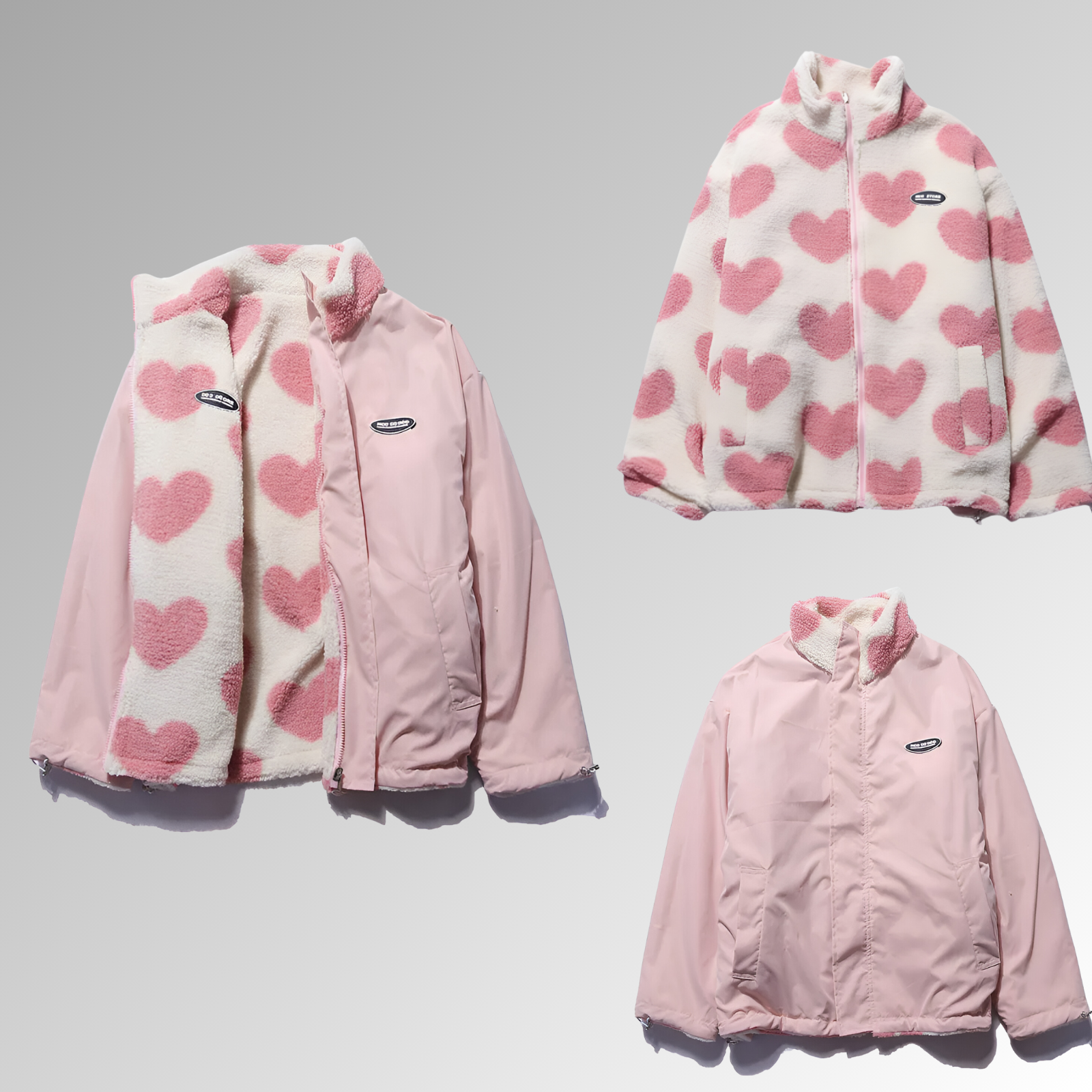 Anastasie - Cozy Winter Jacket with Heart Pattern