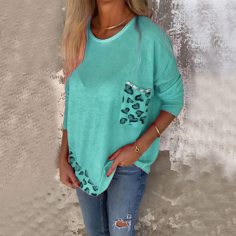 Joyce - Women's Round Neck Long Sleeve Loose Top