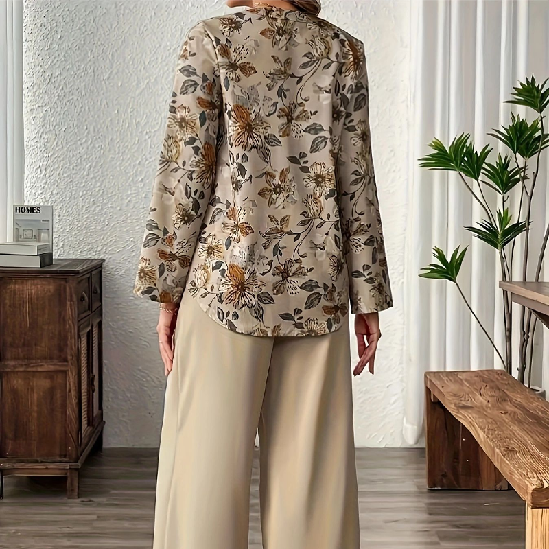 Cynellea - Women's floral blouse and chic flowy pants set for everyday