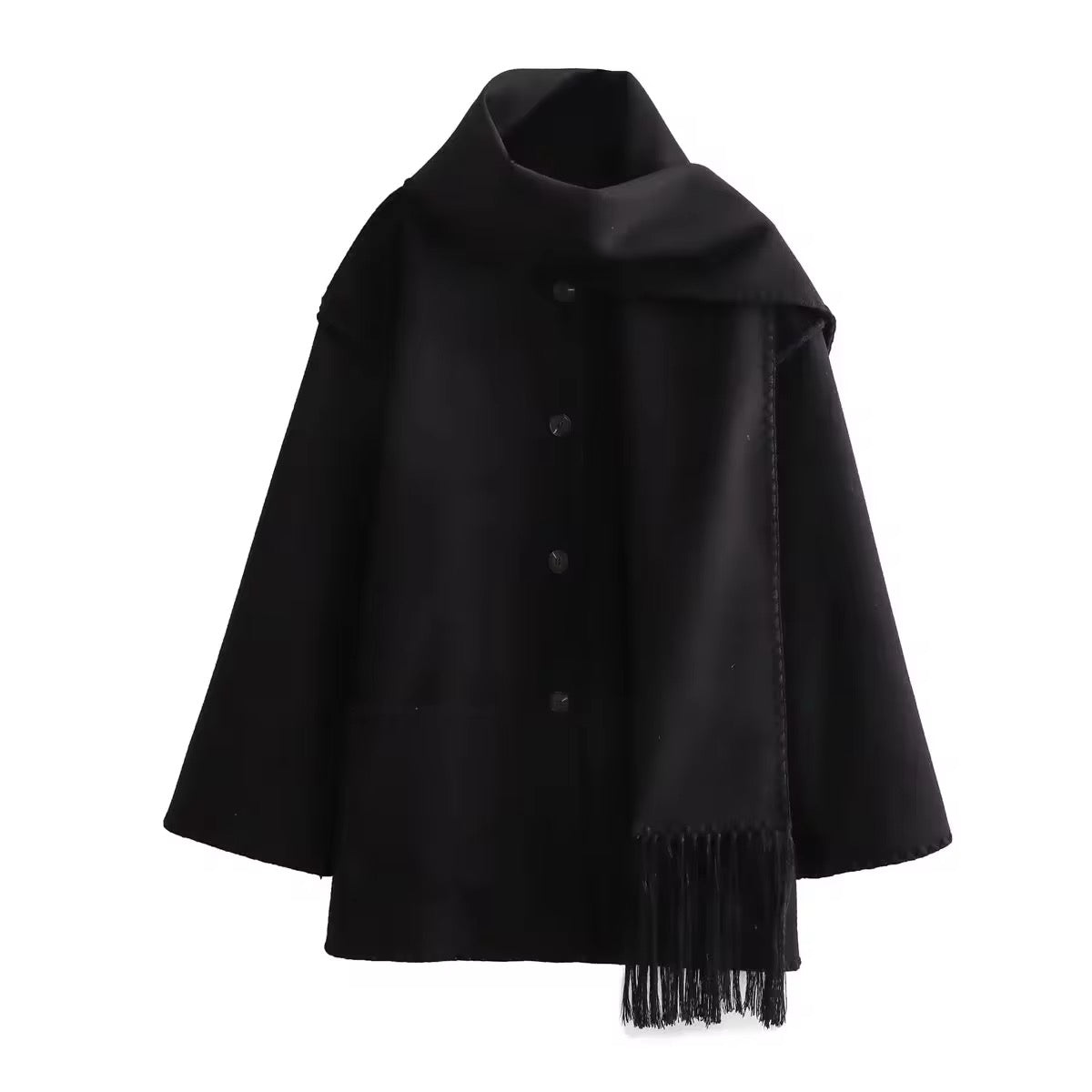 Antoinette - Elegant Coat with Round Neck and Pockets