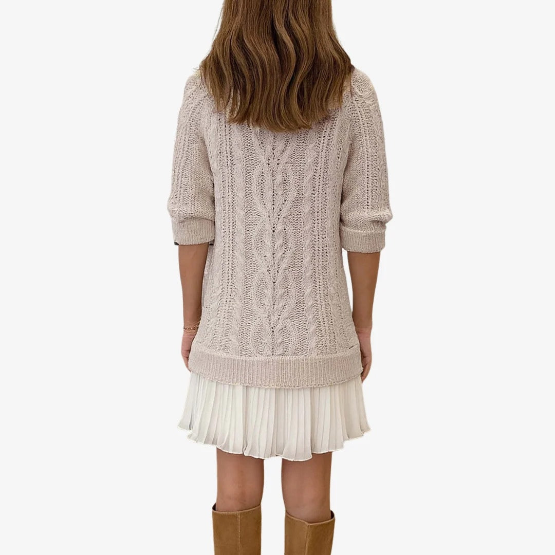 Marivessa - Warm and Elegant Cable Sweater Dress for Winter