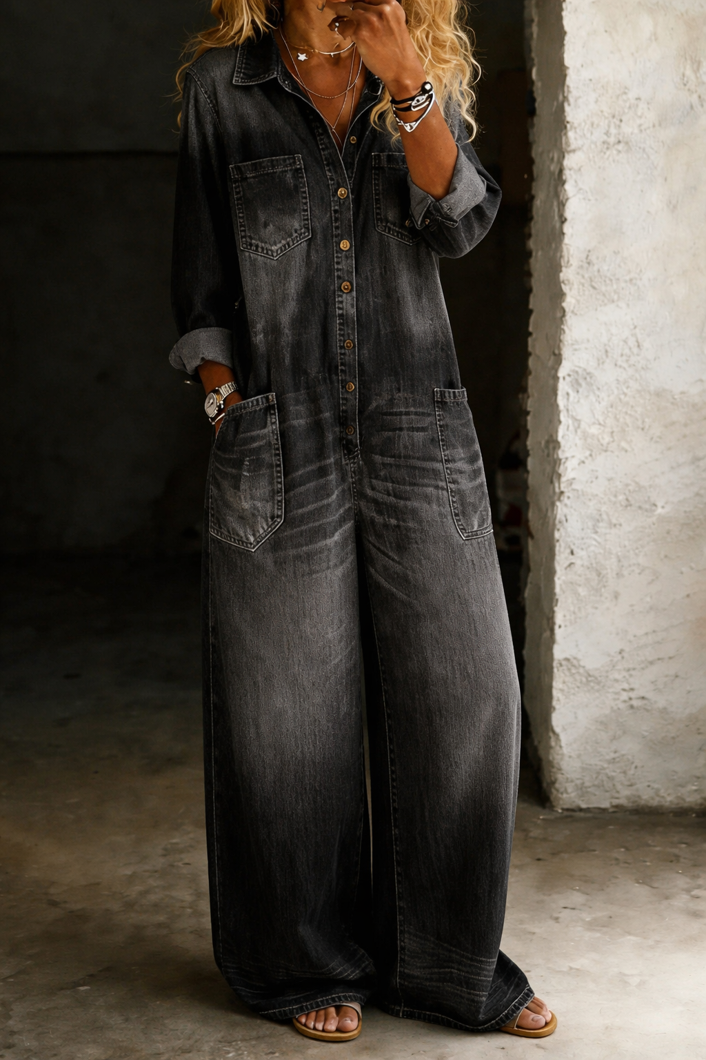 Kelyra - Women's Comfortable Fluid Casual Everyday Jumpsuit
