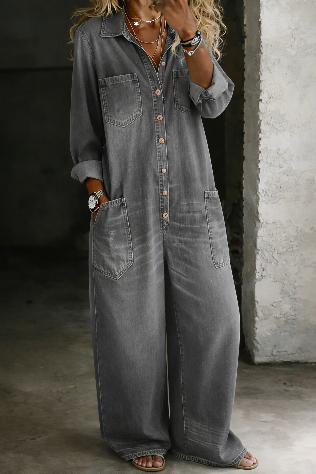 Kelyra - Women's Comfortable Fluid Casual Everyday Jumpsuit