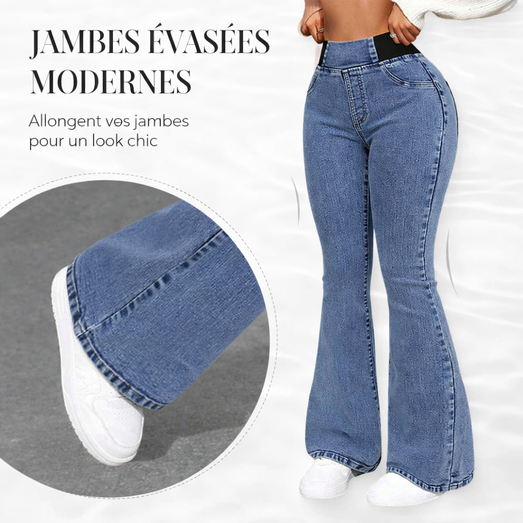 Rovindra - Women's High-Waisted Stretch Flared Jeans