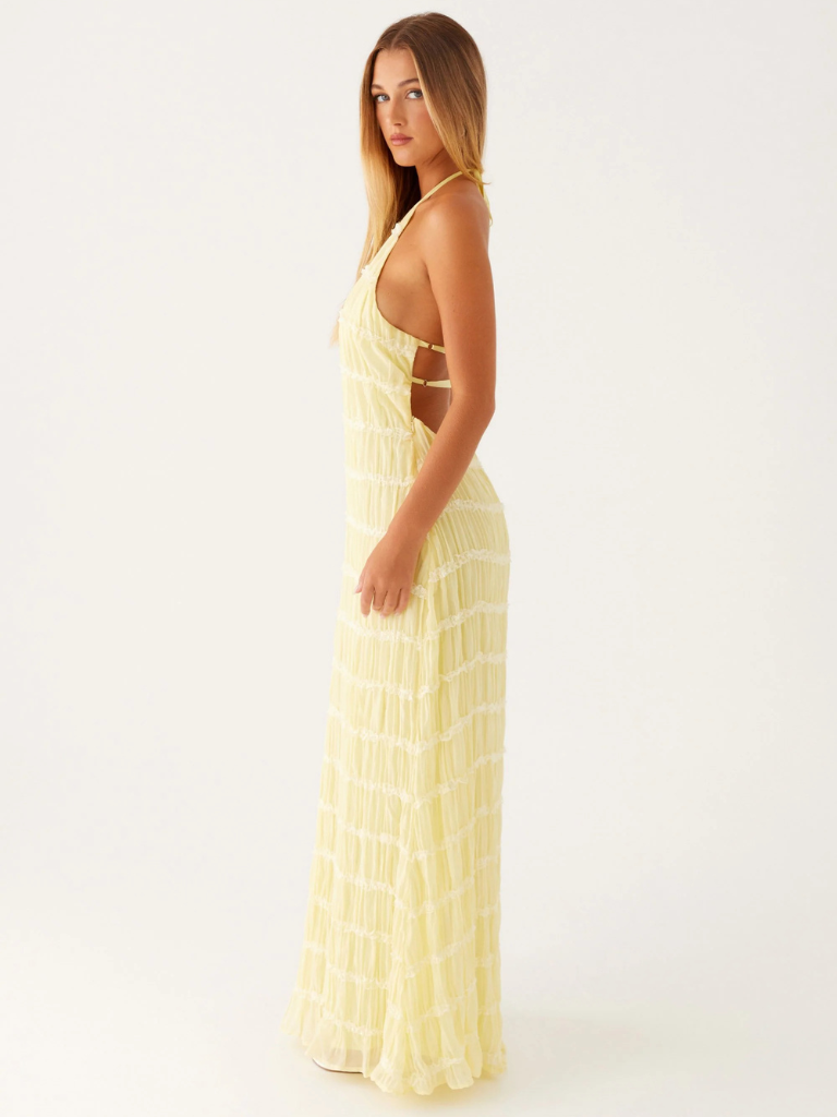 Olga - Long Halter Neck Dress