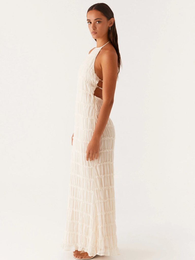 Olga - Long Halter Neck Dress