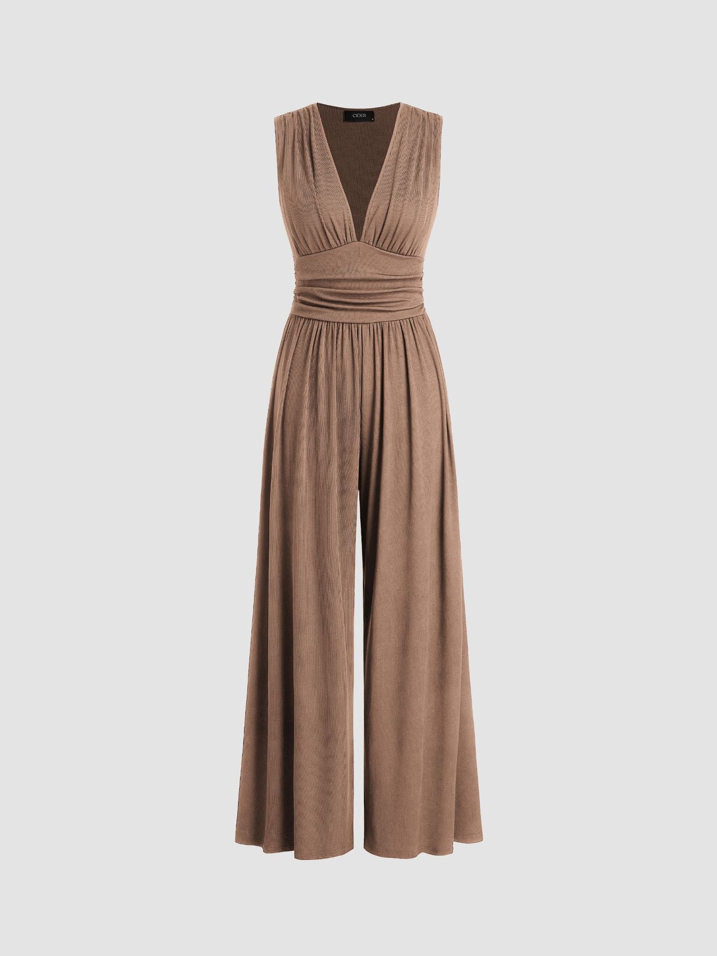 Aurevina - Women's Sleeveless V-Neck Wide-Leg Jumpsuit