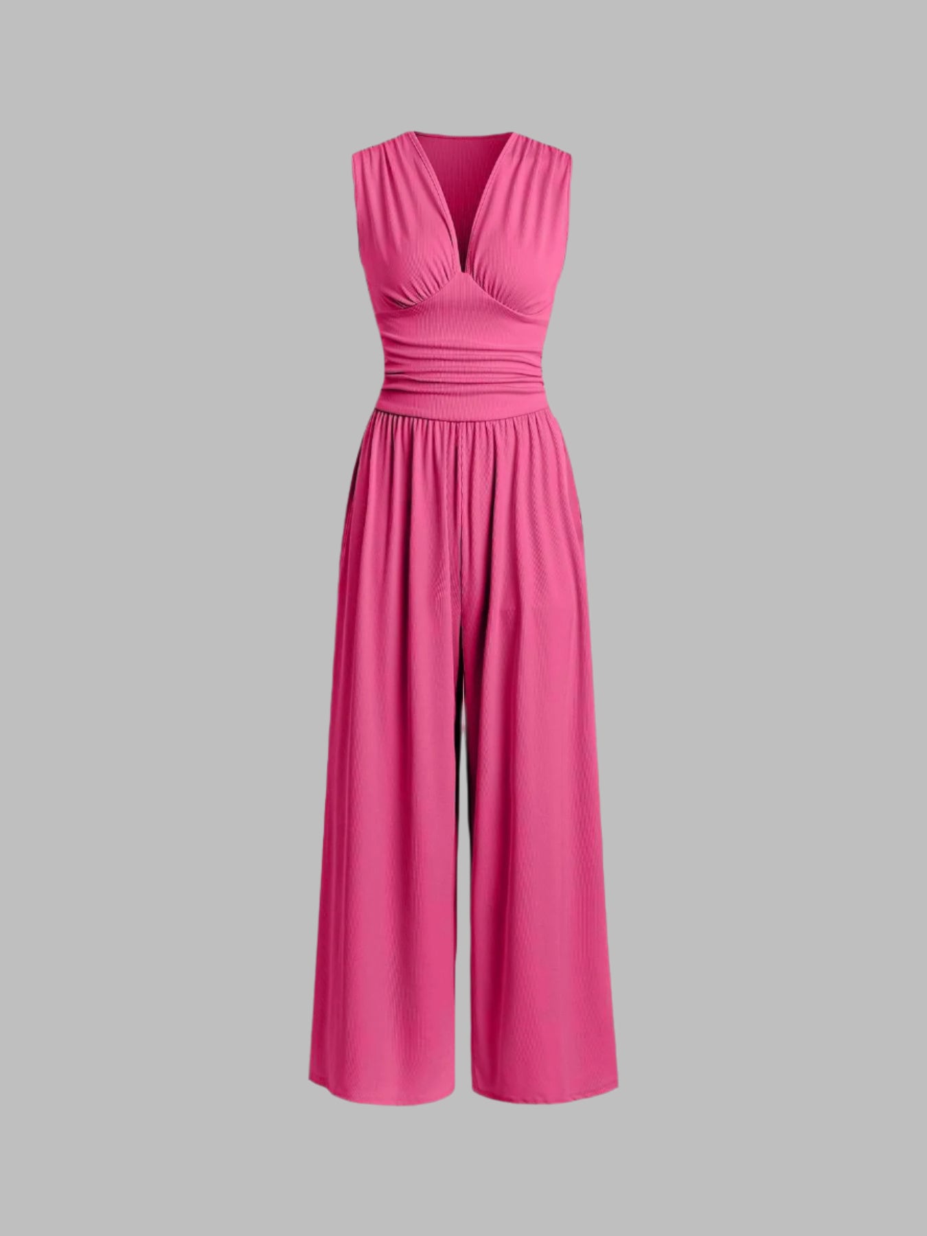Aurevina - Women's Sleeveless V-Neck Wide-Leg Jumpsuit