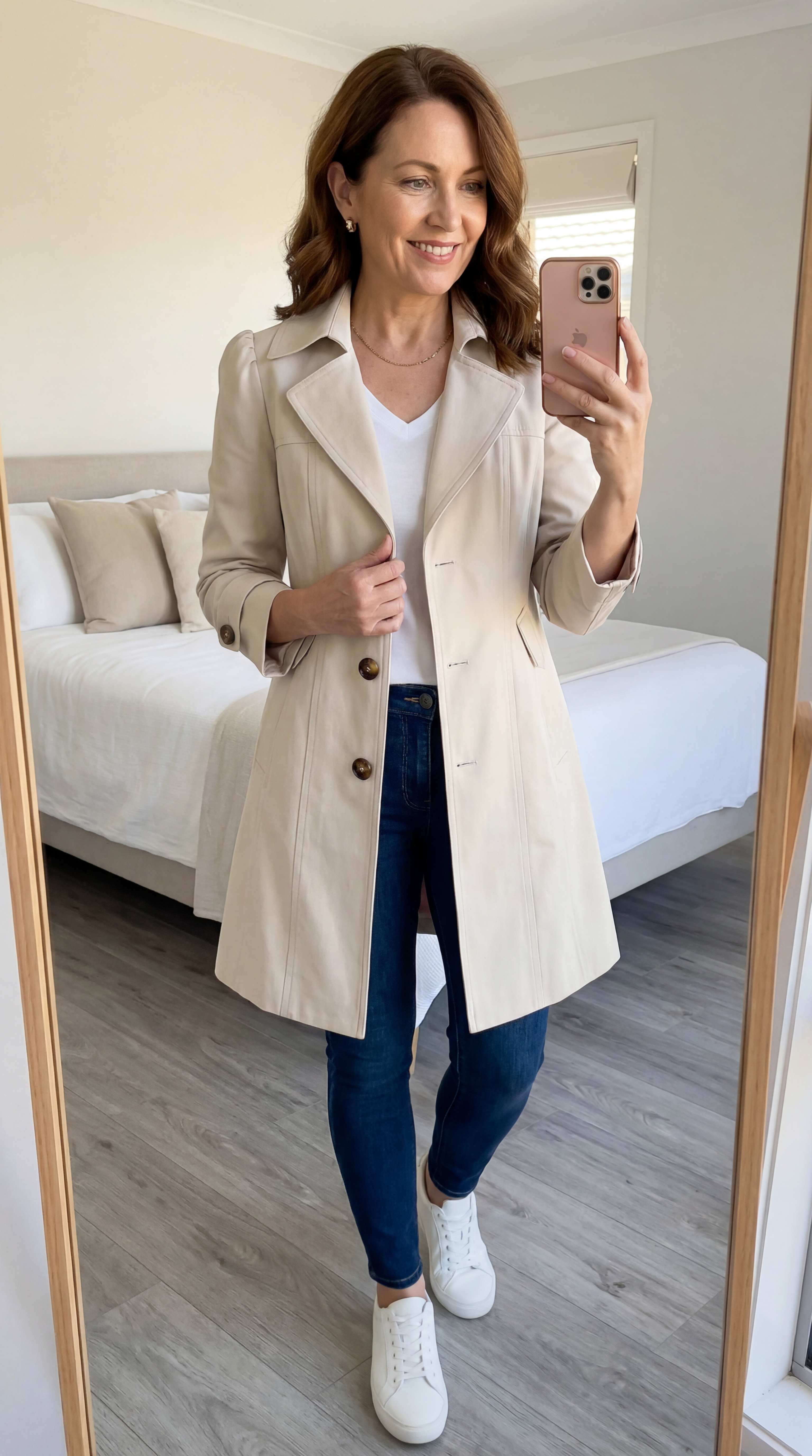 Glyorae - Women's Elegant Slim-Fit Trench Coat Classic Timeless Style