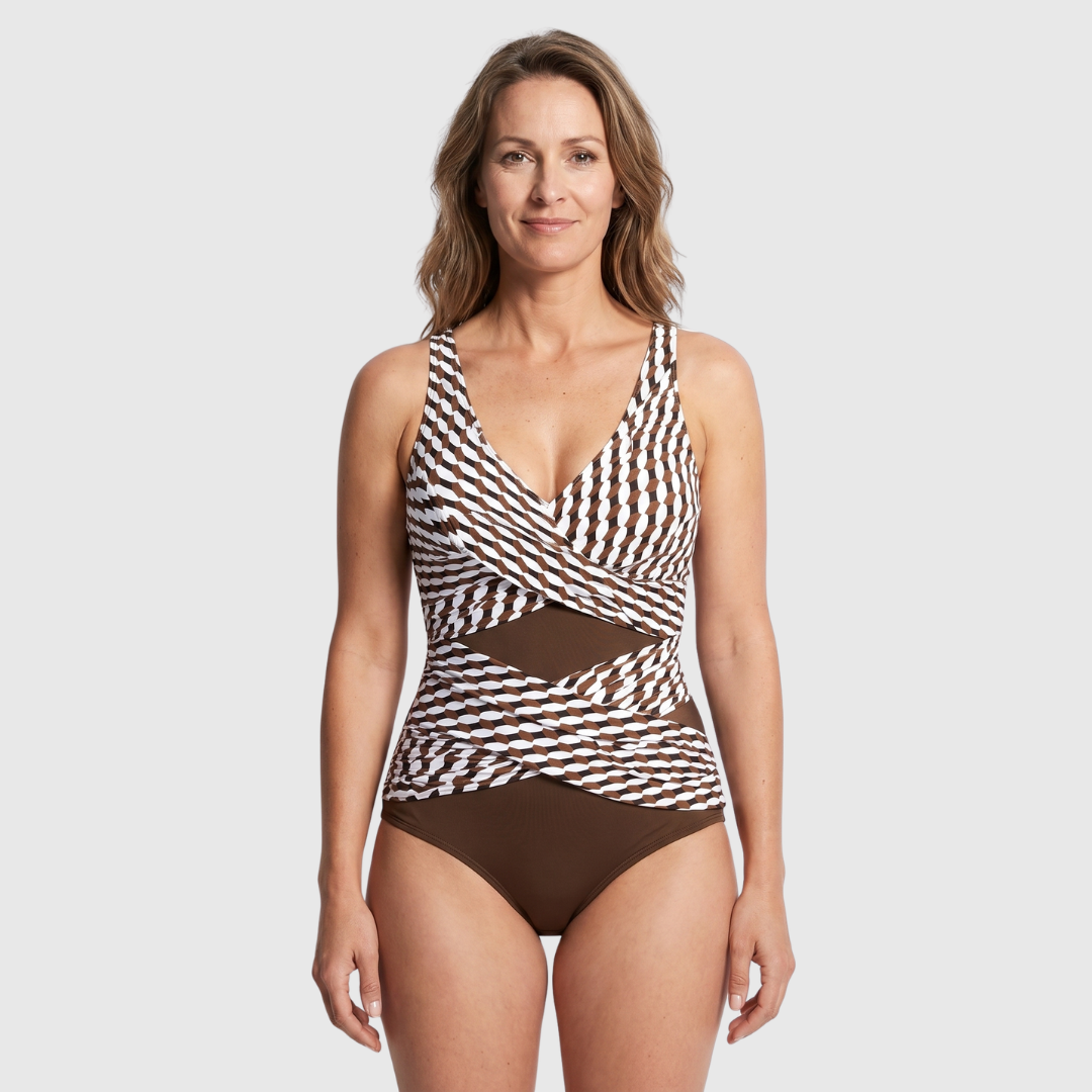 Lovessia - Elegant one-piece swimsuit with shaping criss-cross detail
