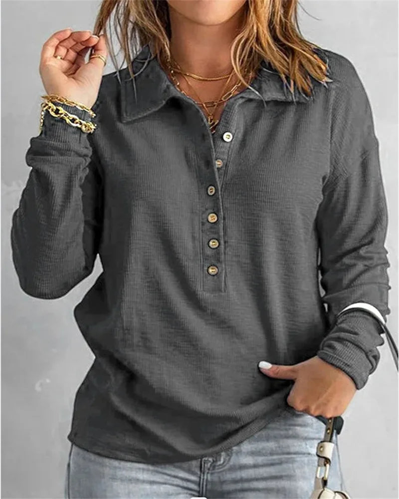 Marlene - Women's Comfortable Cotton V-Neck Shirt