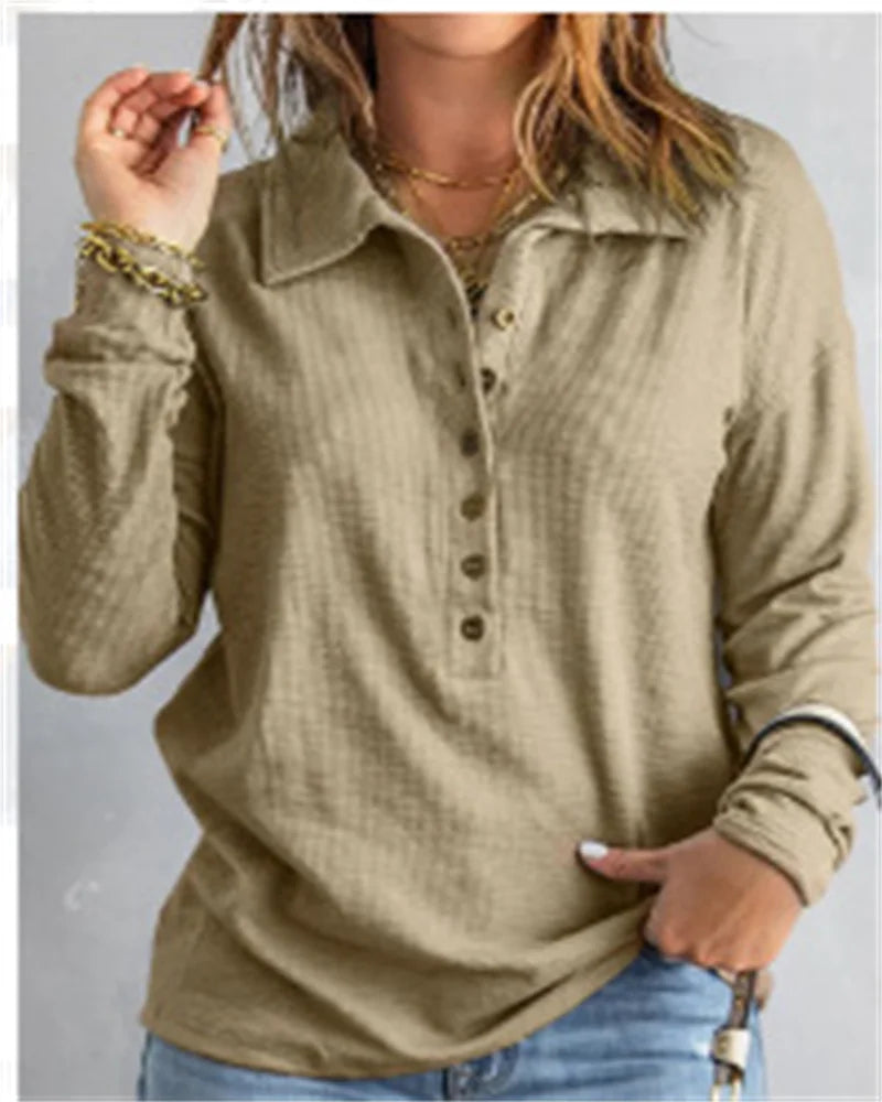Marlene - Women's Comfortable Cotton V-Neck Shirt