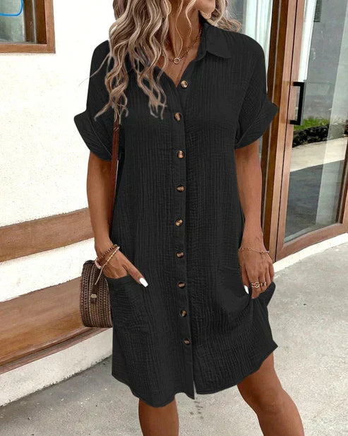 Nerina - Casual Button-Up Shirt Dress