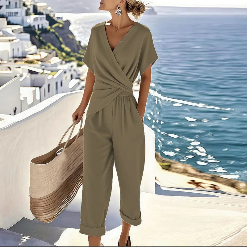 Liorine - Chic Draped Two-Piece Set for Women