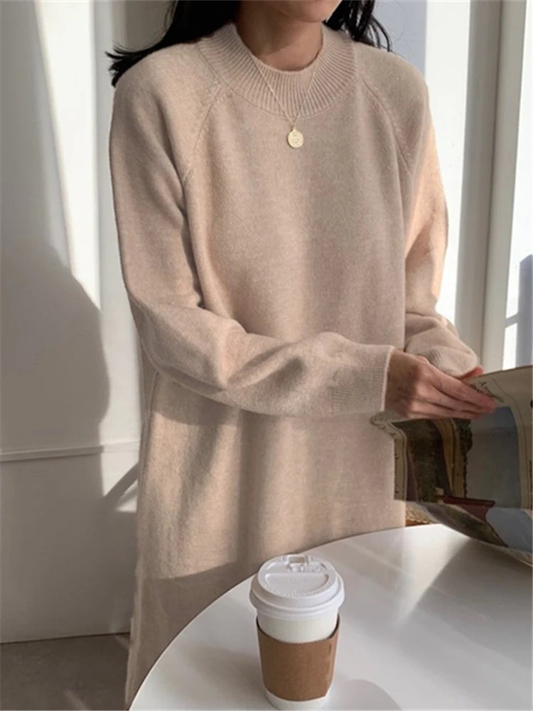 Calixte - Women's Casual Round Neck Knitted Long Dress