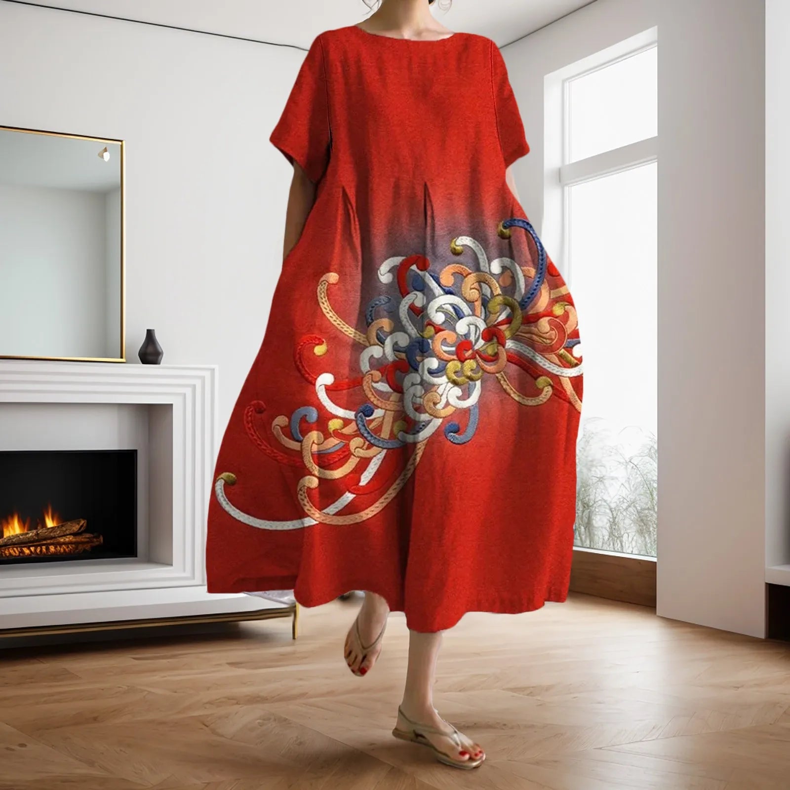 Dahlia - Floral dress with V-neck