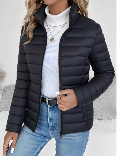 Noxira - Women's Lightweight Quilted Jacket Slim Fit Stand-Up Collar Spring