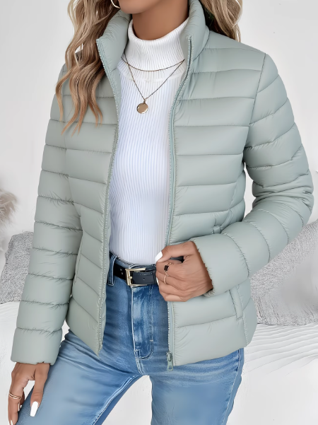 Noxira - Women's Lightweight Quilted Jacket Slim Fit Stand-Up Collar Spring